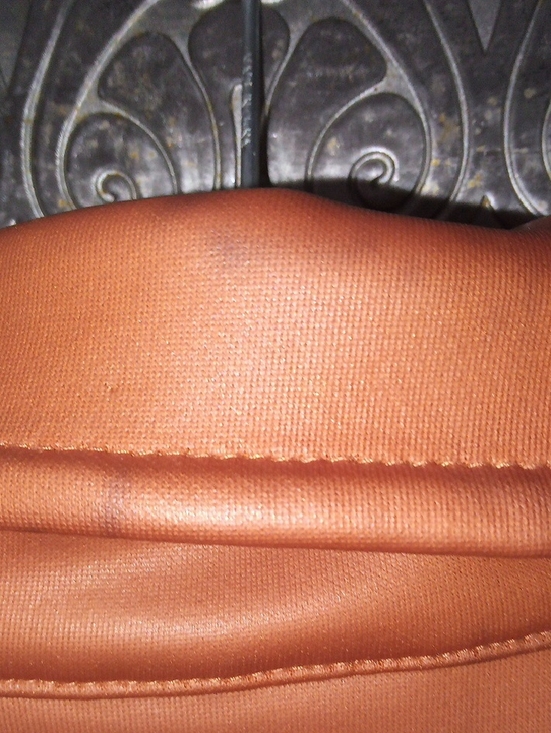 Women's Rust Faux Leather Zip Jacket - Picture 3 of 5